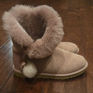 UGG Pink /Tan Fur-Lined Boots